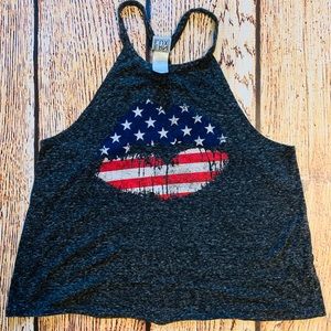 Red white blue Kiss Tank